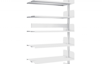 日本中山 TRUSCO   BS-SD63T-6B   　単柱書架　複式　Ｂ５縦　Ｗ９００ＸＤ２２０ＸＨ１９７５　６段　連結　