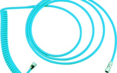 日本中山TRUSCO CH-300-15 气旋软管聚氨酯线圈软管细卷直L型2.9m