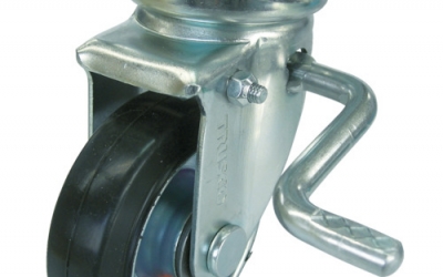 日本中山TRUSCO TYEJB-150 导电橡胶脚轮自由双挡块Φ150