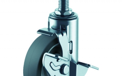 日本中山TRUSCO TYEFT-75ELBDS 省音脚轮(螺杆式)带自由挡块φ75弹性体车