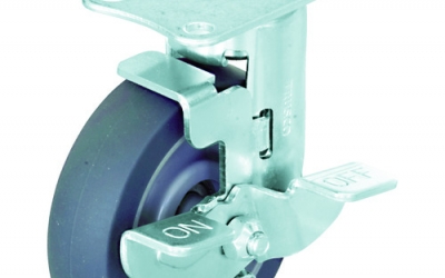 日本中山TRUSCO TYEF-75ELBDS 省音脚轮(板式)带自由挡块φ75弹性体车