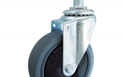 日本中山TRUSCO TYST-100SEL 旋入式静音弹性体脚轮自如Φ100