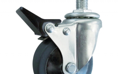 日本中山TRUSCO TYST-100SEL-2S 旋入式静音弹性体脚轮自由2阶段ST带100