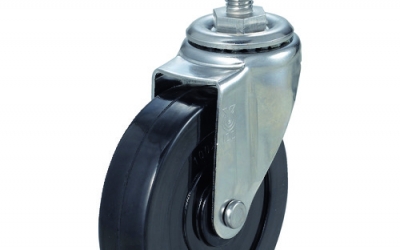 日本中山TRUSCO TYSST-100RHE 拧入导电性橡胶脚轮不锈钢配件自如Φ100