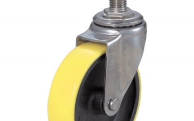 日本中山TRUSCO TYST-100NUE 拧入防静电聚氨酯脚轮钢配件自由Φ100