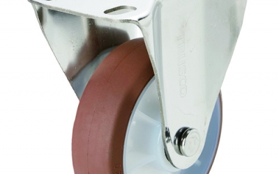 日本中山TRUSCO TYSUK-SUS-75 脚轮TYS系列-全不锈钢固定聚氨酯Φ75