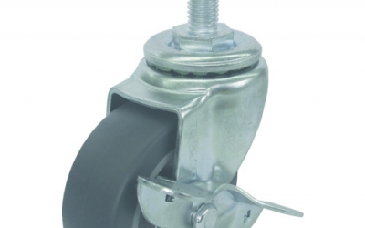 日本中山TRUSCO TYST-100ELS 脚轮螺丝M16×40弹性体车φ100带挡块