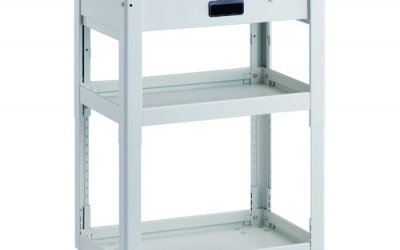 日本中山TRUSCO DLWS-A963TV-W 工具面包车带高度调节式顶板750X500 1段抽屉白色