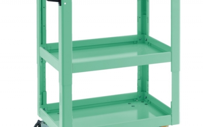 日本中山TRUSCO DLWS-A963UJ-W 工具吊环翅片高度调节式W600 4轮自在聚氨酯车轮白色