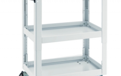 日本中山TRUSCO DLWS-A963U-W 工具吊环翅片高度调节式W600聚氨酯车轮白色