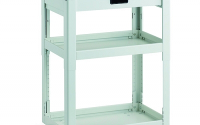 日本中山TRUSCO DLWS-A963V-W 工具旅行车散热片高度调节式600X400 1段抽屉白色