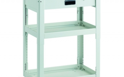 日本中山TRUSCO DLWS-A963TVU-W 工具面包车散热片高度可调顶板750×500 1级拉出白色聚氨酯车轮