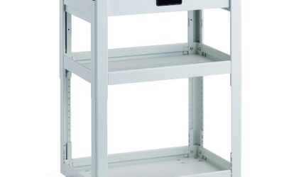 日本中山TRUSCO DLWS-A963VU-W 工具旅行车散热片高度调节式600X400 1级拉出白色聚氨酯车轮