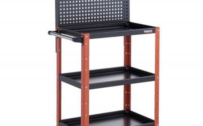 日本中山TRUSCO BDW-P963U-BKOR 工具旅行车面包车上部冲孔面板600X400X1330聚氨酯车轮黑色_橙色