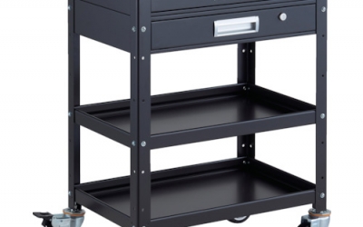 日本中山TRUSCO BDW-963V2U-BKBK 工具货车货车600X400抽屉2级聚氨酯车轮黑色