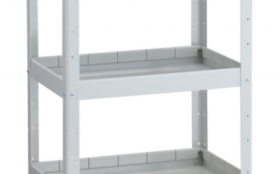 日本中山TRUSCO BDW-R963F3-W 小型物品架酒吧旅行车固定型600X400深3段白色