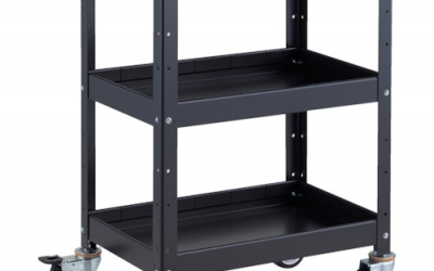 日本中山TRUSCO BDW-963F3S1U-BKBK 工具货车货车600X400XH880深3段1段带隔板聚氨酯车轮黑色