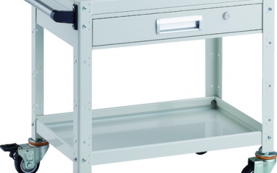 日本中山TRUSCO BDW-662VU-W 工具旅行车面包车600X400带抽屉的聚氨酯车轮白色