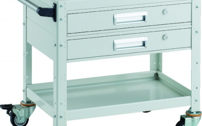 日本中山TRUSCO BDW-662V2U-W BDW-BDW-662 V2U-W BDW-600×400抽屉2级聚氨酯车轮白色