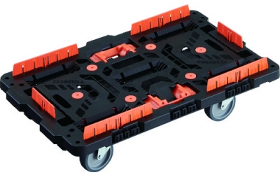 日本中山TRUSCO BT700KJ5-E100T 连接式树脂平台车甲壳虫700X450自如5轮栅栏固定钎焊