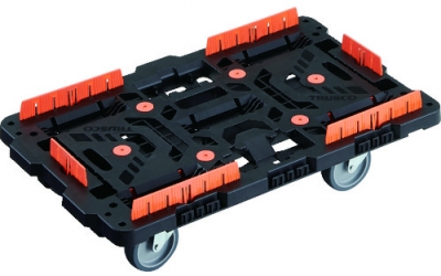 日本中山TRUSCO BT700KJ5-E100 连接式树脂平台车甲壳虫700X450自由5轮栅栏