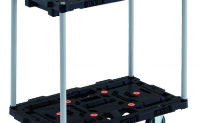 日本中山TRUSCO BT720J3-E100 连接式树脂制2段台车甲壳700X450自由3轮无手柄