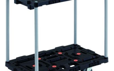 日本中山TRUSCO BT720J5-E100 连接式树脂制2段台车甲壳700X450自由5轮无手柄