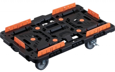 日本中山TRUSCO BT700KJ5S2-E100 连接式树脂平台车甲壳虫700X450自在5轮内带2轮挡块带栅栏