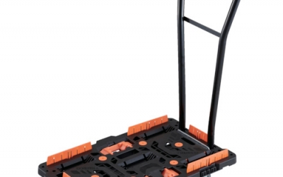 日本中山TRUSCO BT700KJ3S2H-E100T 连接式树脂平台车甲壳机700X450自在3轮内带2轮挡块可拆卸式手柄用栅栏固定钎焊