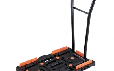 日本中山TRUSCO_BT 700 KJ 5S 2 H-E100_连接式树脂制平台车甲壳虫700 X450自如5轮内带2轮止动器的装卸式带手柄的栅栏