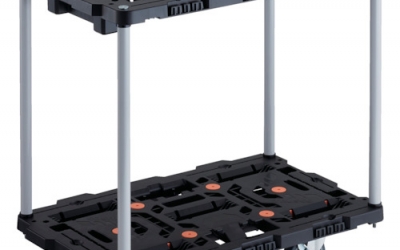 日本中山TRUSCO_BT 720 J5 S2-E100_连接式树脂制2段台车甲壳虫700 X450自如5轮内2轮带止动器手柄