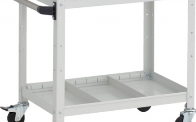 日本中山TRUSCO_RBW-662 S2 H W__工具货车600 X400 XH 600 2段切割板2段带手柄的橡胶车轮白色