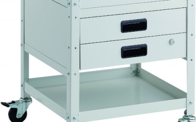 日本中山TRUSCO__RBW-652X W__工具货车兔货车500X500抽屉2级橡胶车轮白色