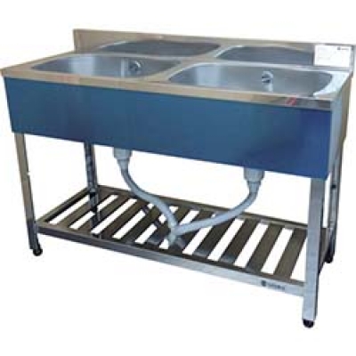 （株）東製作所 KP2-1200 アズマ　二槽シンク（ホース付）　１２００×４５０×８００