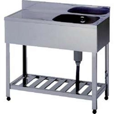 （株）東製作所 KPMC1-900-L アズマ　一槽水切シンクＢＧ無ホース付左水槽　９００×４５０×８００