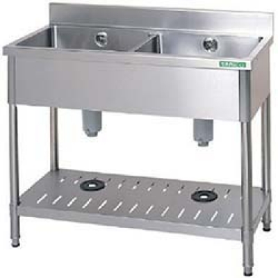 タニコー（株） TTS-2S-945 タニコー　二槽シンクホース付ＳＵＳ３０４