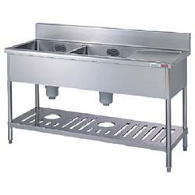 タニコー（株） TTS-2SL-120 タニコー　水切台付二槽シンクＳＵＳ３０４