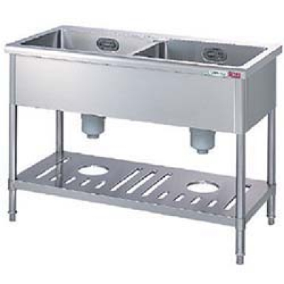 タニコー（株） TTS-2S-120NB タニコー　二槽シンクホース付ＳＵＳ３０４