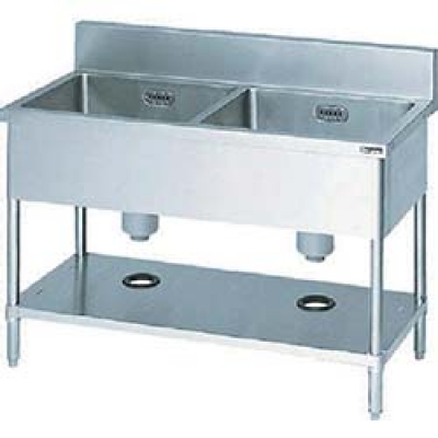 （株）マルゼン BS2-157 マルゼン　二槽シンク１５００×７５０×８００（ホース付）