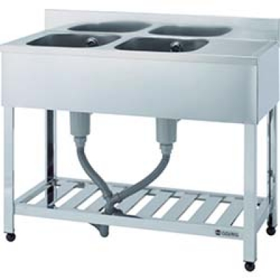 （株）東製作所 KPM2-1200-R アズマ　二槽水切シンク右水槽　１２００×４５０×８００