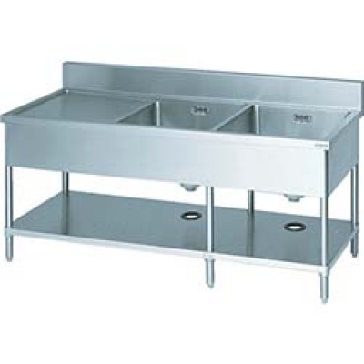 （株）東製作所 KPM2-1800-L アズマ　二槽水切シンク左水槽　１８００×４５０×８００