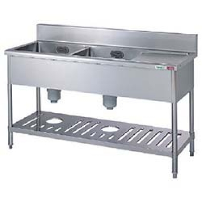 タニコー（株） TTS-2SL-150 タニコー　水切台付二槽シンクＳＵＳ３０４