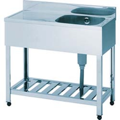 （株）東製作所 KPM1-750R アズマ　一槽水切シンク右水槽　７５０×４５０×８００