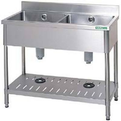 タニコー（株） TTS-2S-1045 タニコー　二槽シンクホース付ＳＵＳ３０４