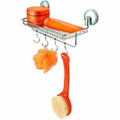 アスベル（株） 705984 ウィル　ラックス　ステンレスウォールラック（フック付き）（レバー式吸盤）