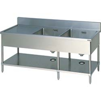 （株）マルゼン BSM2154L マルゼン　二槽水切シンク（ホース付）