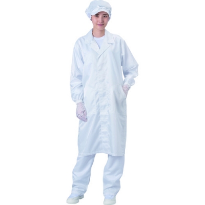 （株）ブラストン BSC-61001-W-S ブラストン　コート（テーラーカラー・ボタン）－白－Ｓ