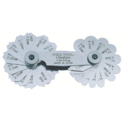 フジツール（株） 178HRMAA フジ　ラジアスゲージ円型高精度焼入品　測定サイズ０．２～１．０　枚数１８