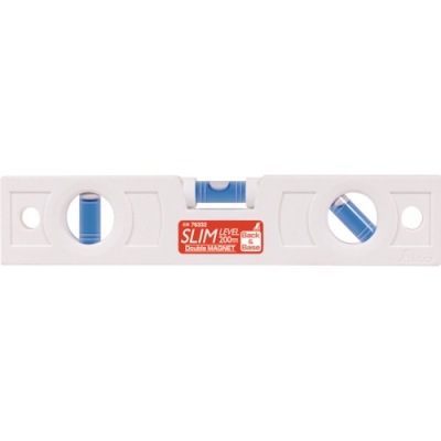 シンワ測定（株） 76332 シンワ　スリムレベル　２００ｍｍ白　背面マグネット付