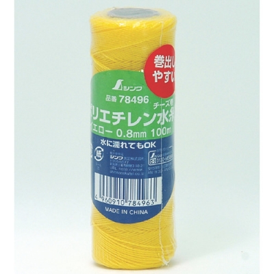 シンワ測定（株） 78496 シンワ　ポリエチレン水糸　チーズ巻イエロー　太　０．８ｍｍ　１００ｍ
